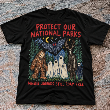 Protect Our National Parks Cryptid Bigfoot Mothman SHIRT HHUE - 173