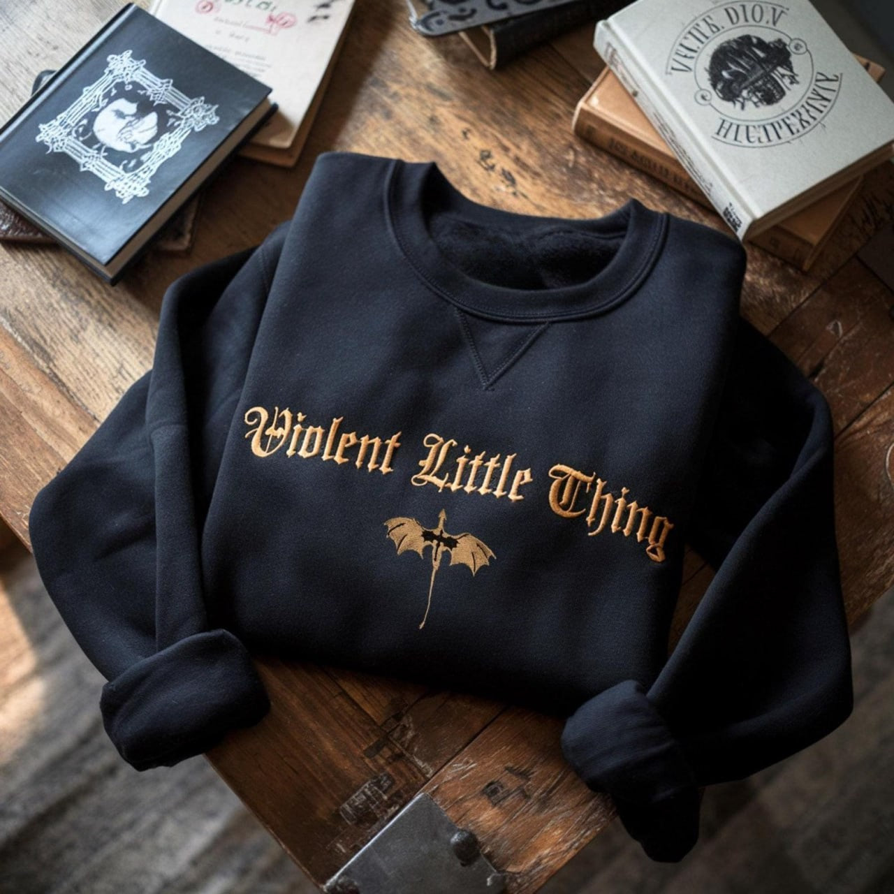 VIOLENT LITTLE THING EMBROIDERED SWEATSHIRT LL - 0043