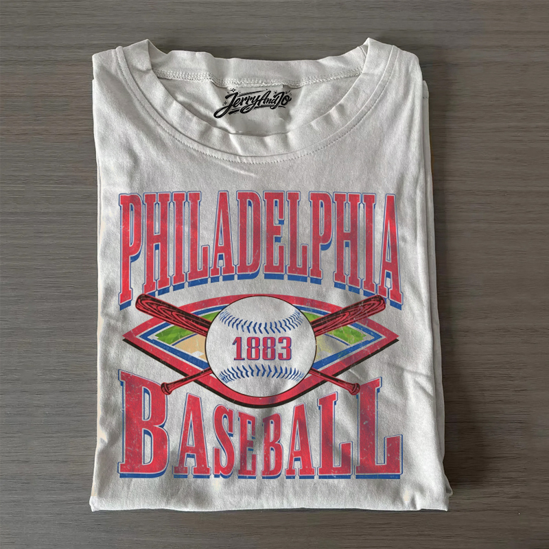Vintage Philadelphia Baseball T-shirt, Game Day Team Printed Graphic Tee, Baseball Fan Gift B-00144
