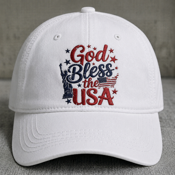GOD BLESS THE USA EMBROIDERED HAT BS-0031