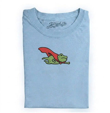 FUNNY EMBROIDERED FROG SHIRT HHUE - 013