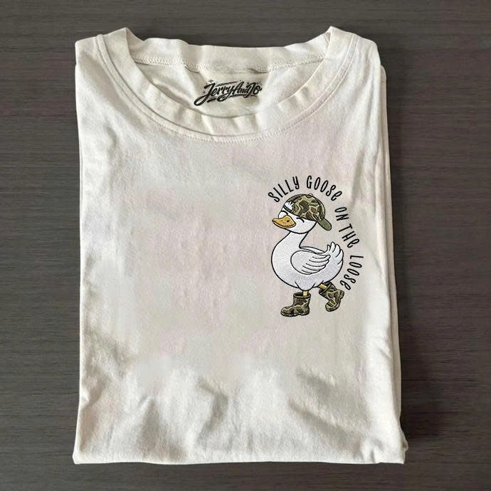 Back To School Tshirt, Silly Goose On The Loose Camo Shirt, Gift For Him and Her B-0021