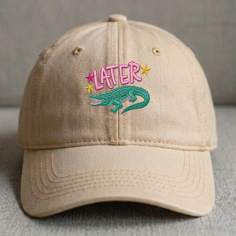 FUNNY LATER GATOR EMBROIDERED CAP, BACK TO SCHOOL DAY HAT B-0023