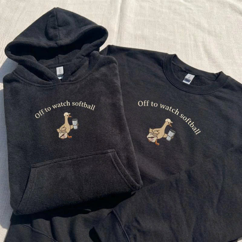Off to Watch Softball Goose Embroidered Tshirt, Gameday Design, Gift idea For Man and Woman B-0030