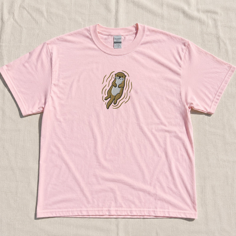 Embroidered Otter Shirt, Comfor Otter Tshirt, Animal Lover Tee Son-0062