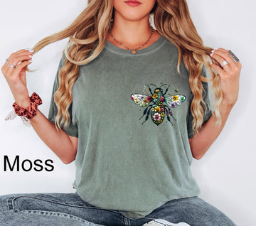 Embroidered Bumblebee T-Shirt, Embroidered Bee Shirt, Comfort Embroidered Shirt, Bee Shirt Son-0054