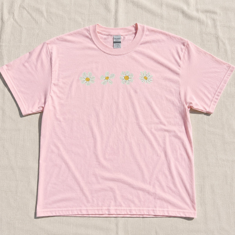 Embroidered Daisy Shirt: Cute Mini Daisies Tee - Nature Lover Botanical Shirt Son-0055