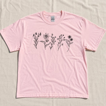 Embroidered Wildflower Shirt, Flower Shirt, Nature Shirt, Floral Cottagecore Shirt Son-0056