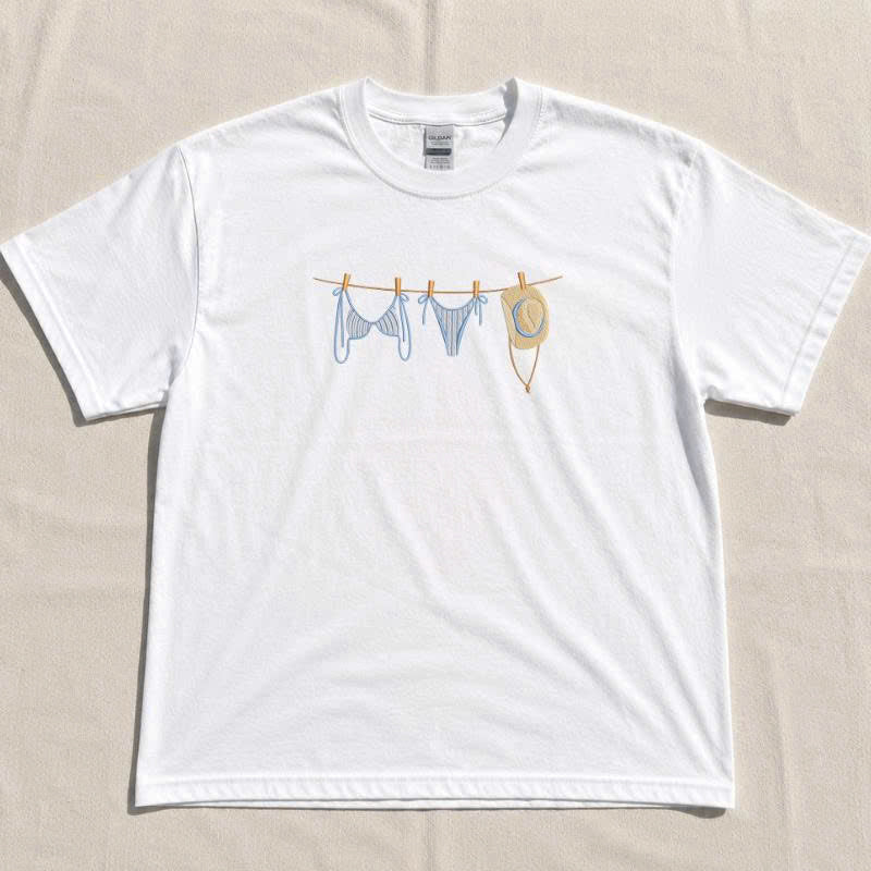 BEACH DAYS EMBROIDERED TEE TH-00019