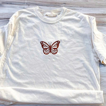 MINIMALIST BUTTERFLY EMBROIDERED TEE TH-0023