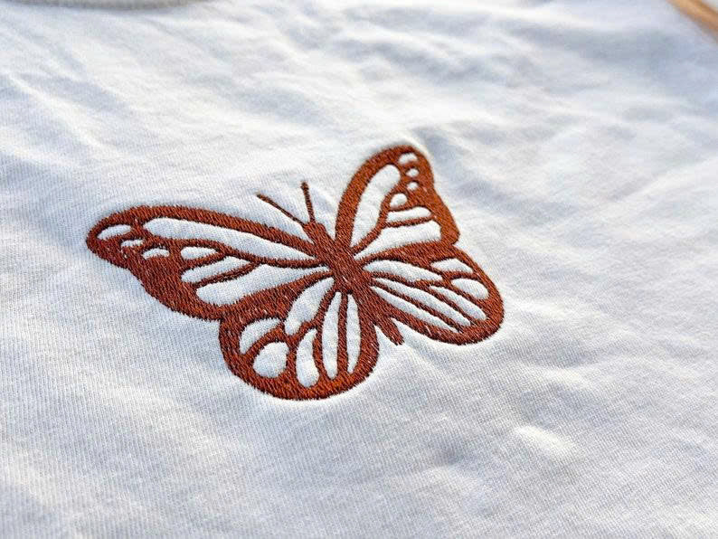 MINIMALIST BUTTERFLY EMBROIDERED TEE TH-0023