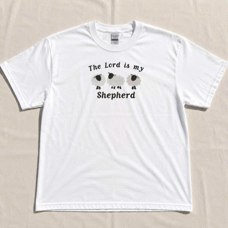 THE LORD IS MY SHEPHERD EMBROIDERED TEE TH-0024
