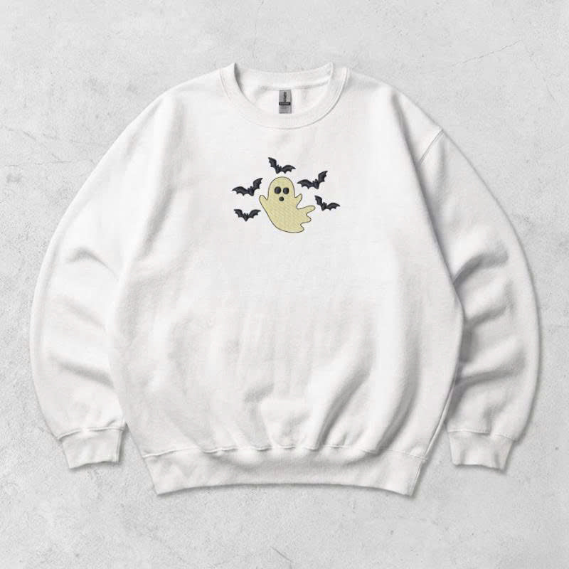 SPOOKY GHOST HALLOWEEN EMBROIDERED TEE TH-0026