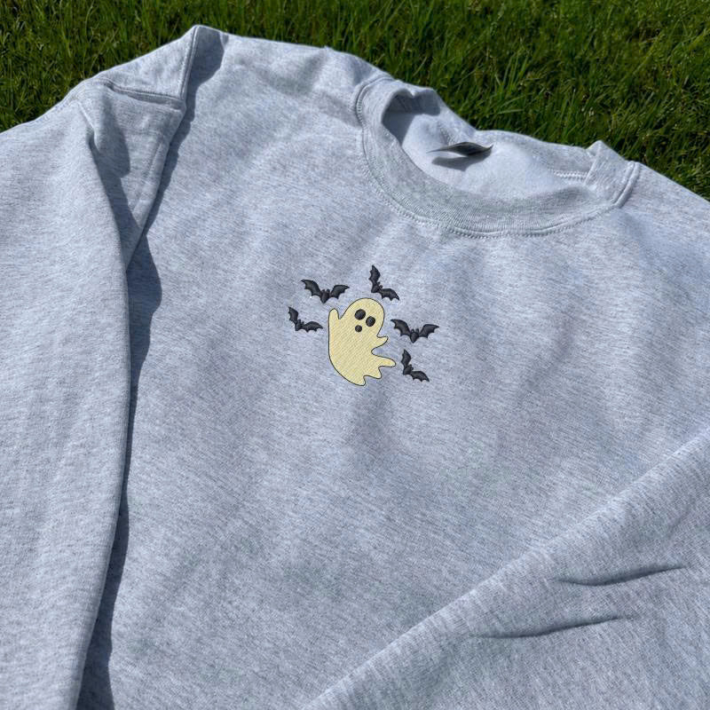 SPOOKY GHOST HALLOWEEN EMBROIDERED TEE TH-0026