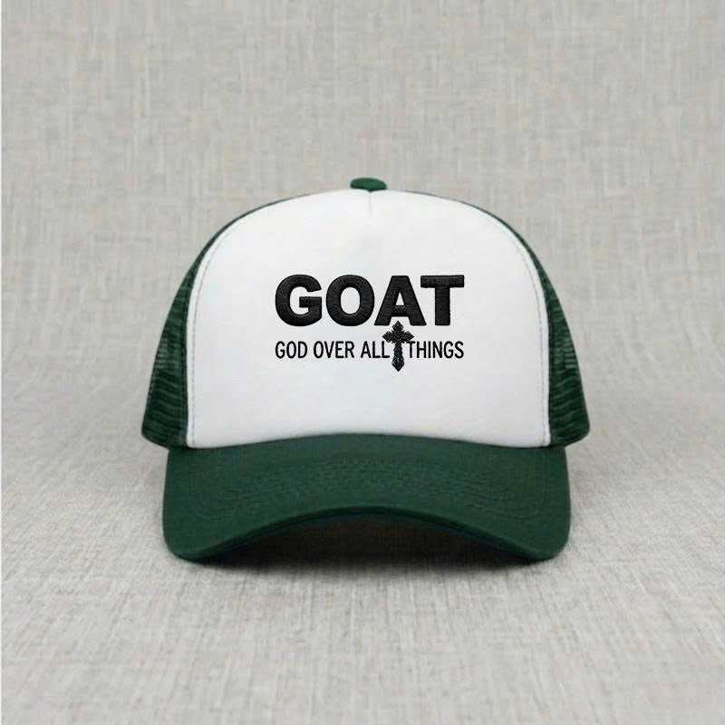 GOAT God Over All Things Embroidered Hat, Christian Religious Gift B-0047