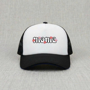 Mama Floral Embroidery Trucker Hat, Boho Flower Mom Gift B-0049