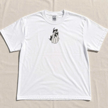 SPOOKY CUTE CAT & GHOST EMBROIDERED TEE TH-0028