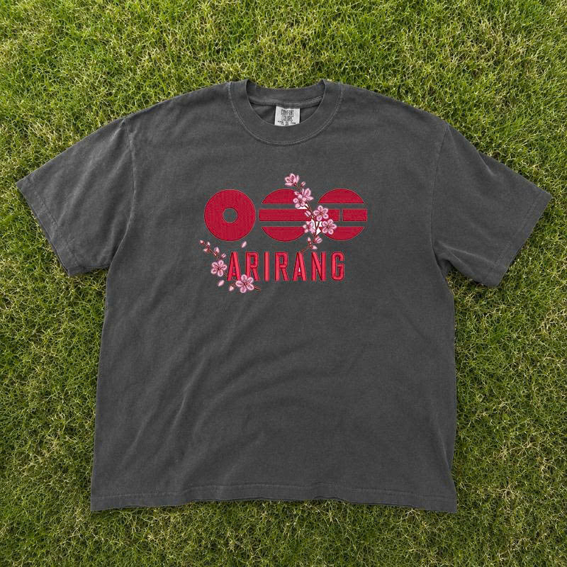 Retro Kpop Music Band Tshirt, Arirang Logo Embroidery Design Tee, Gift For Fan B-0050