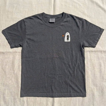 CUTE GHOST CAT & COFFEE EMBROIDERED TEE TH-0032