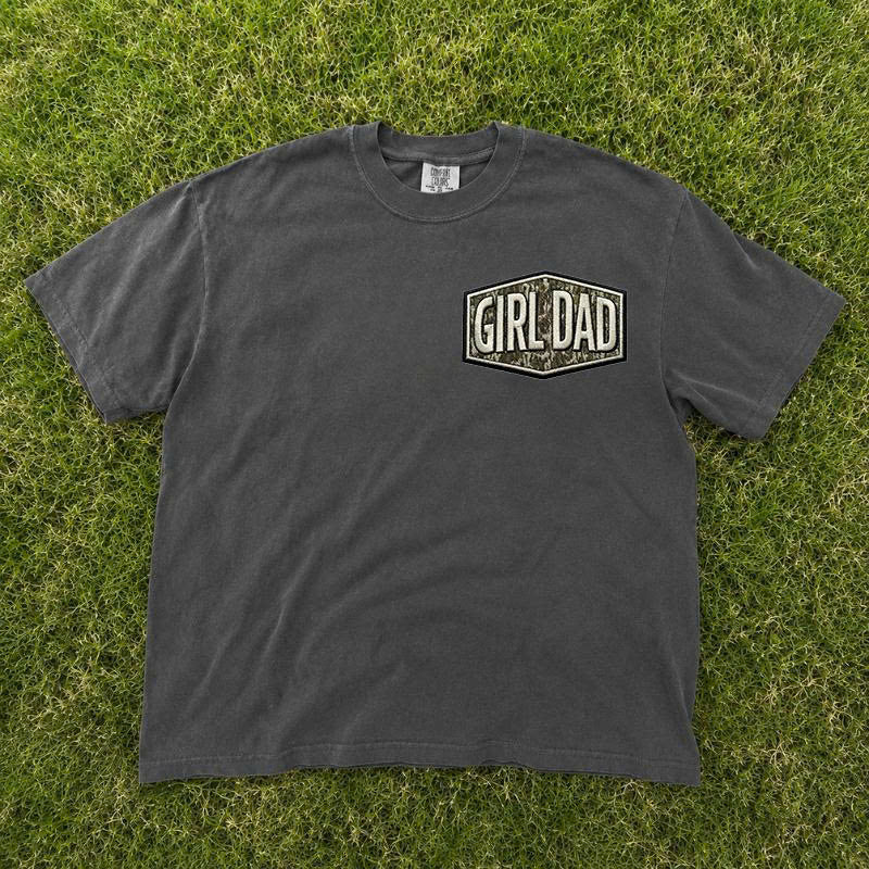 Camo Girl Dad Embroidered Tee, Family Matching Shirt Gift B-0060