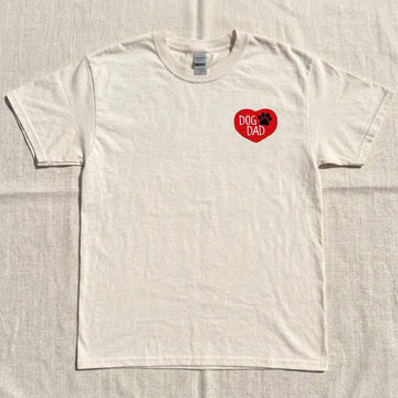 Dog Dad Hearts Embroidered Tshirt, Dog Lover Gift B-0063
