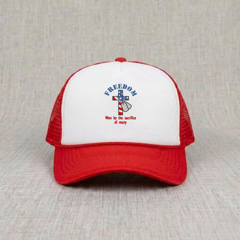 Freedom Cross Embroidery Trucker Hat B-0067