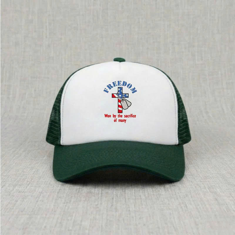 Freedom Cross Embroidery Trucker Hat B-0067