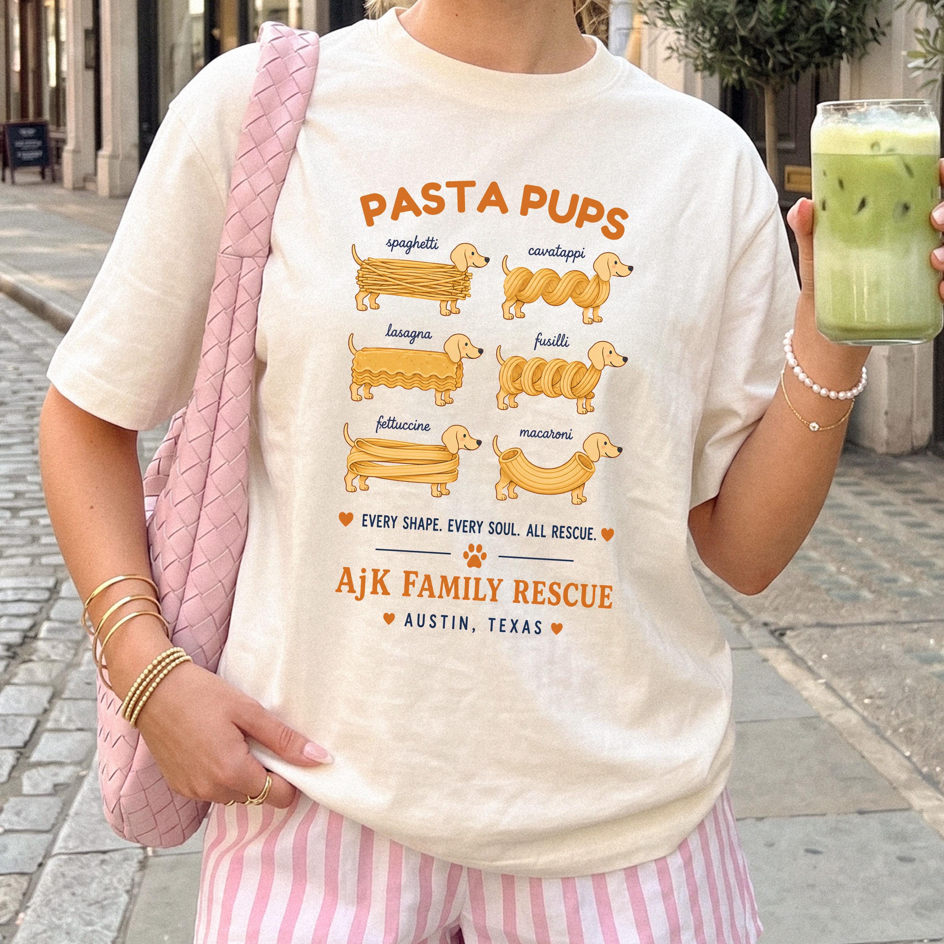 AjK Pasta Pup Comfort Garment-Dyed Rescue Dog T-shirt Son-00113