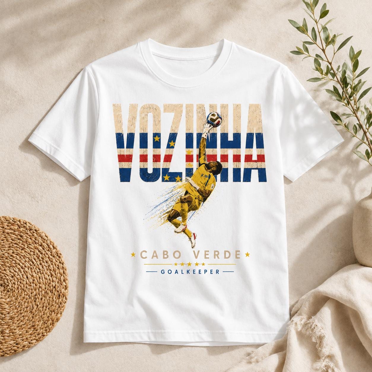 Vozinha Cabo Verde Flag Save Action Vintage Cotton T-Shirt Son-00107