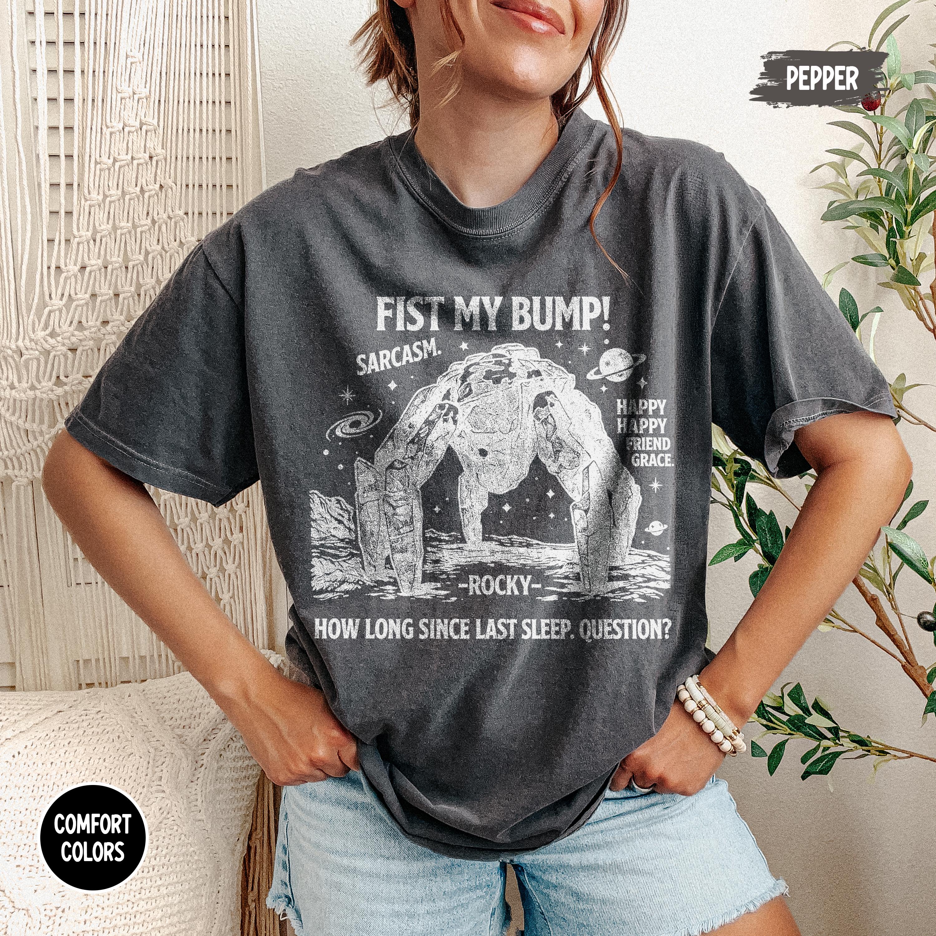 Project Hail Mary Rocky Alien Graphic Tee, Fist My Bump Son-00116