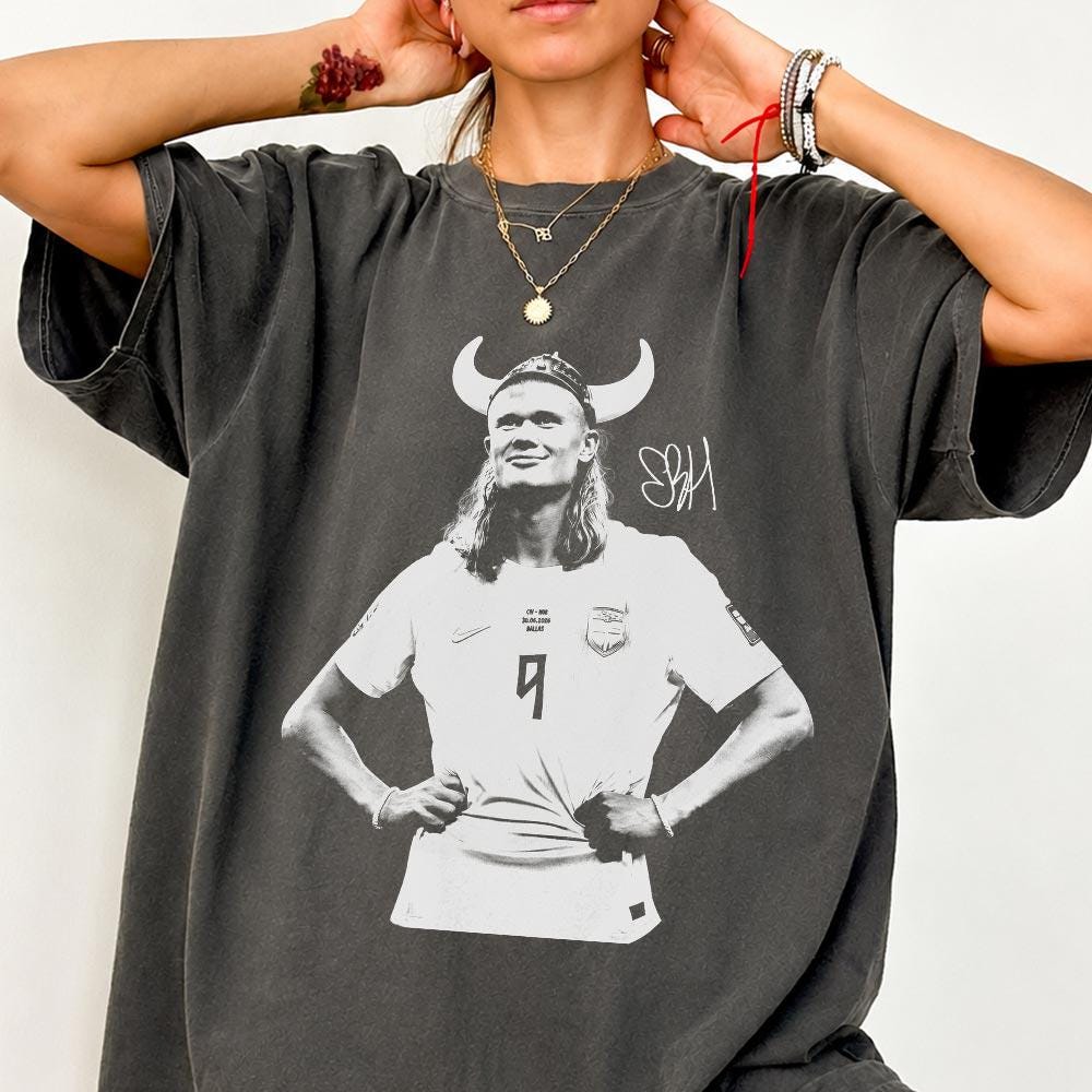 Vintage 90s Erling Haaland Shirt, Norway Soccer Comfort Colors Jersey World Cup 2026 Tees Son-00118