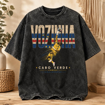 Vozinha Cabo Verde Flag Save Action Vintage Cotton T-Shirt Son-00107