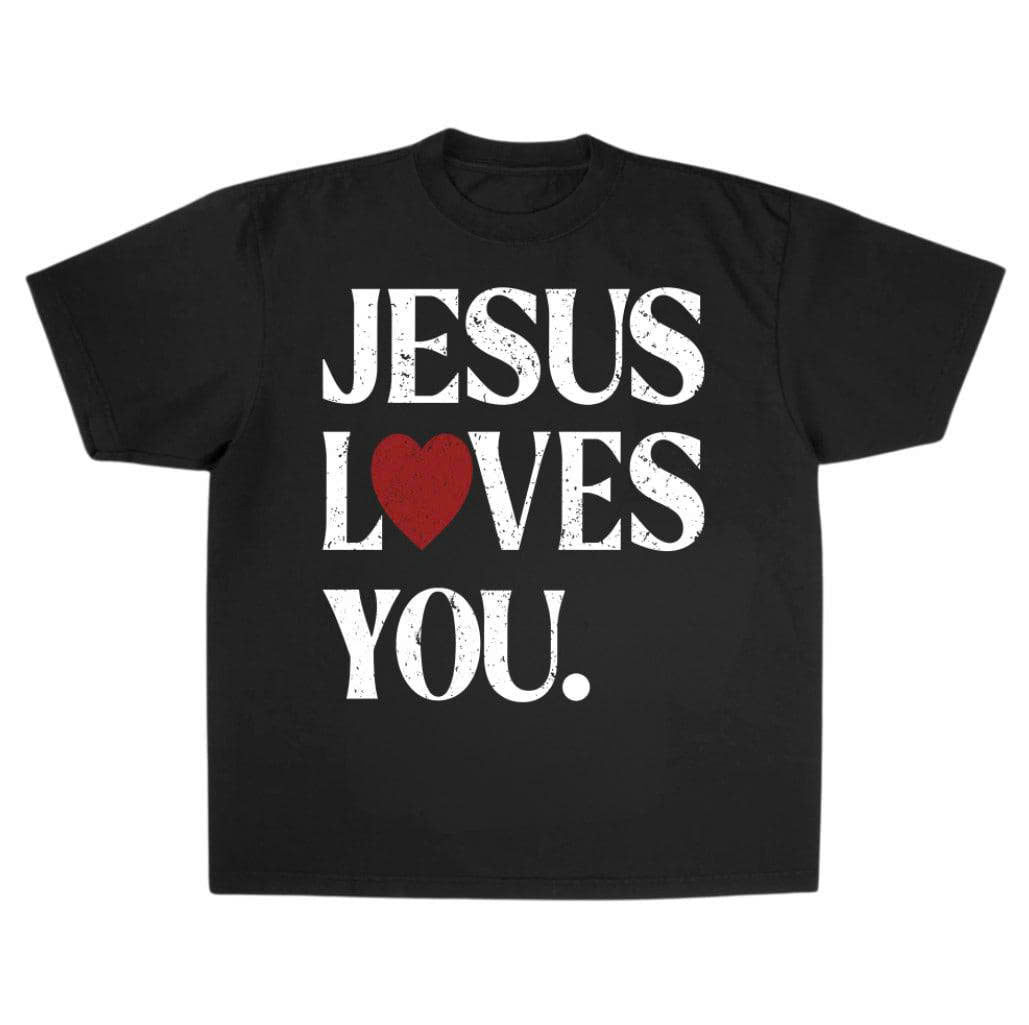 VINTAGE JESUS LOVES YOU GRAPHIC T-SHIRT PH-0076