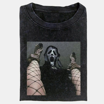 FUNNY GHOSTFACE BLOW MOVIE T-SHIRT, SCREAM SCARY MOVIE TSHIRT PH-0080