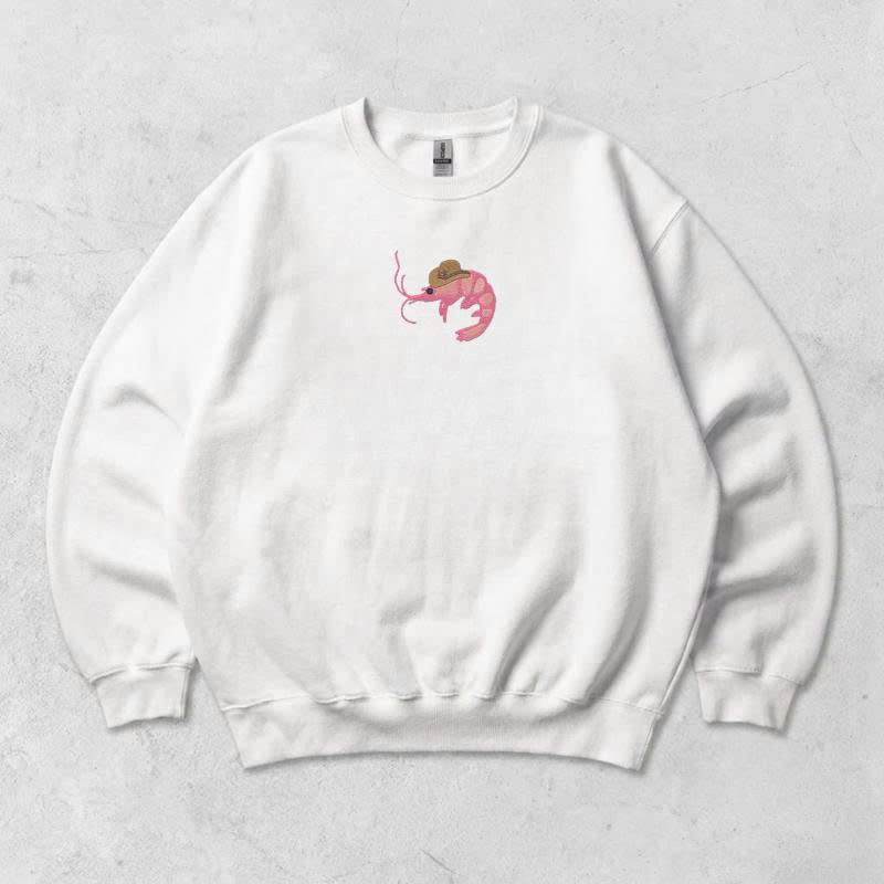 FUNNY COWBOY SHRIMP EMBROIDERED TEE TH-0038
