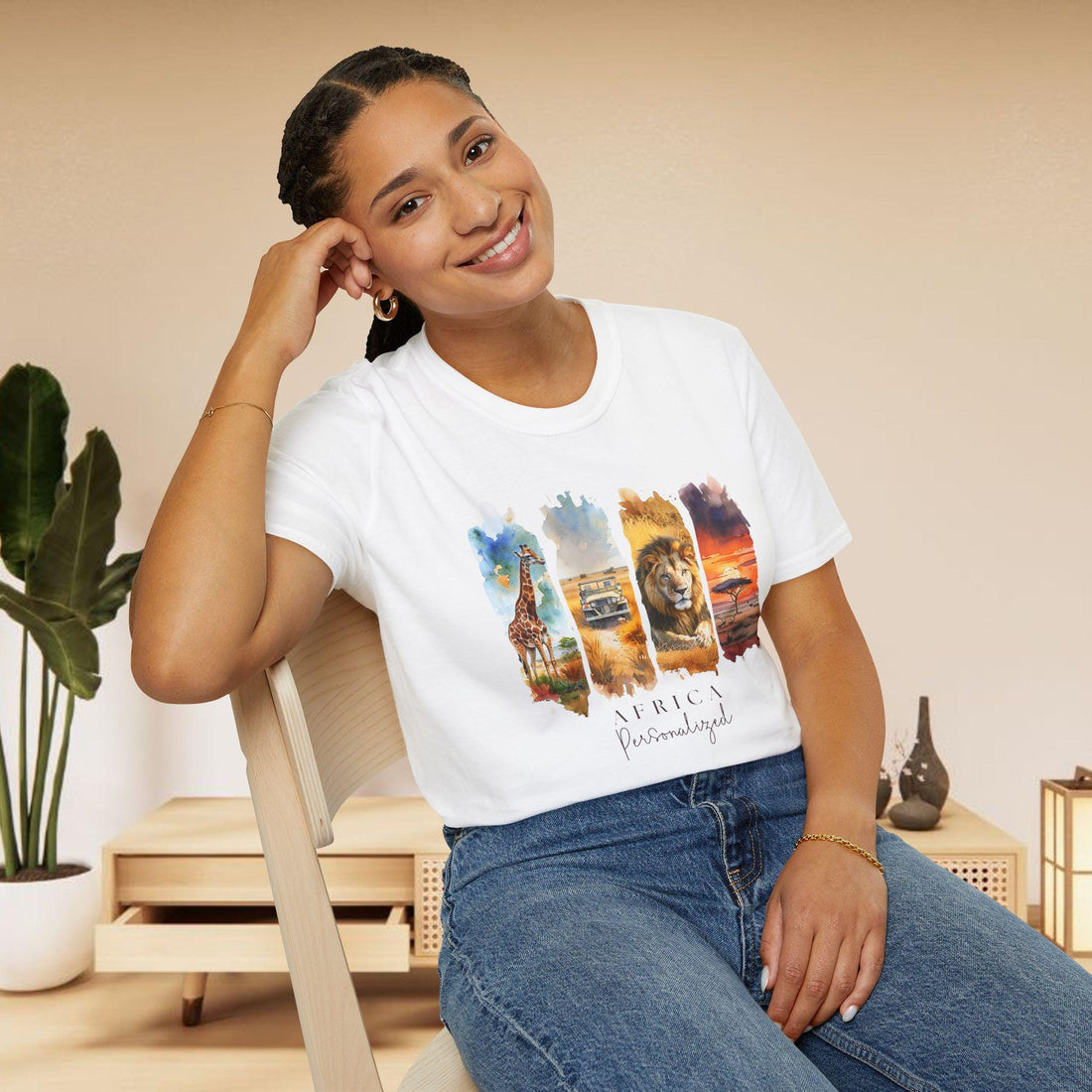 Africa Shirt Personalized, Safari Adventure Tee, Colorful Africa Travel Shirt, African Vacation Son-00133