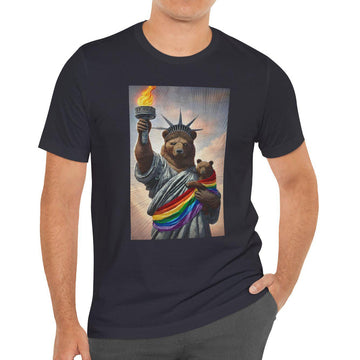 Pride Mama Bear Statue of Liberty T-Shirt, Pride LGBT Shirt Son-00137