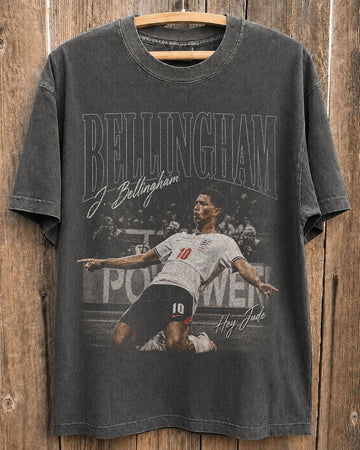 Vintage Jude Bellingham Shirt, England Football Tee, Retro Bootleg Soccer Graphic Son-00138