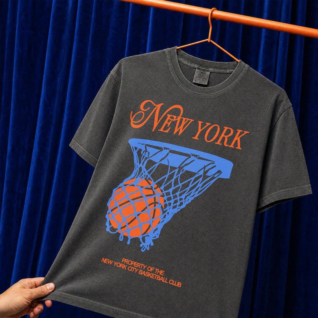 New York Basketball T-Shirt, Retro NY BBall Streetwear T-Shirt AK-050