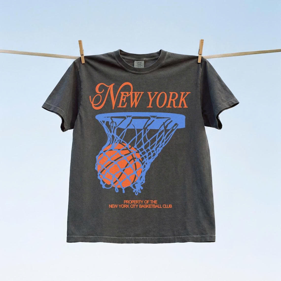 New York Basketball T-Shirt, Retro NY BBall Streetwear T-Shirt AK-050