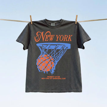 New York Basketball T-Shirt, Retro NY BBall Streetwear T-Shirt AK-050