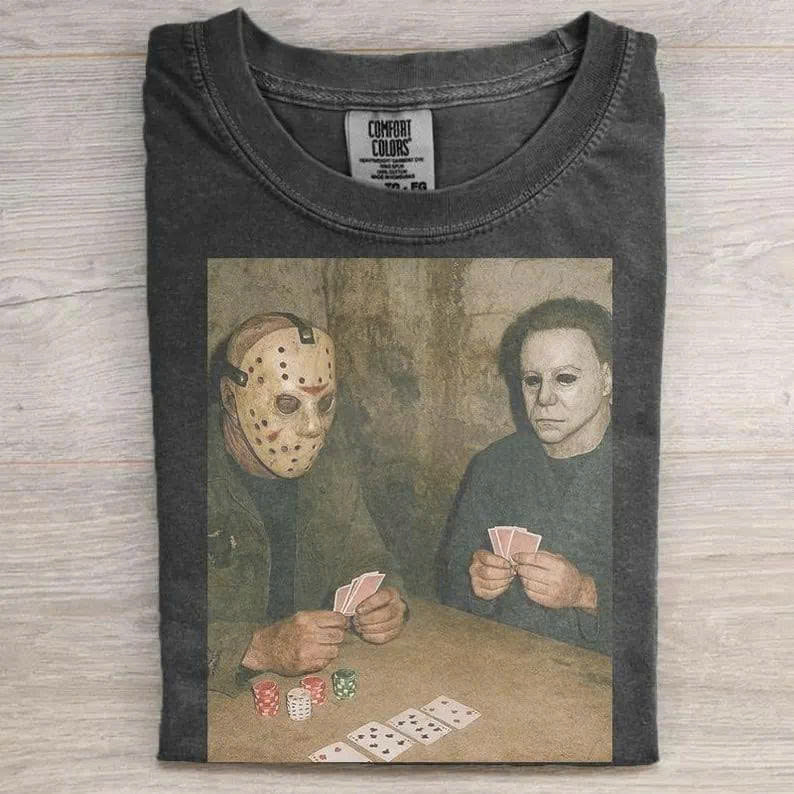 JASON VOORHEES AND MICHAEL MYERS PLAYING POKER SHIRT PH-0084