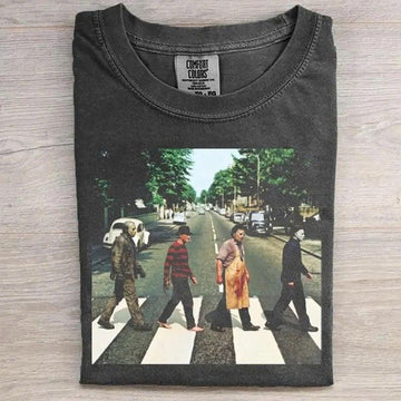VINTAGE HORROR CHARACTERS CROSSING STREET SHIRT, SLASHER MOVIE CROSSOVER TEE PH-0085
