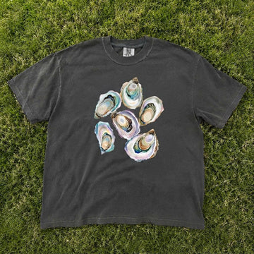 Retro Oyster Lover T-shirt, Watercolor Seafood Tee For Women, Trendy Sea Life Tshirt, Coastal Beach T-Shirt AK-068