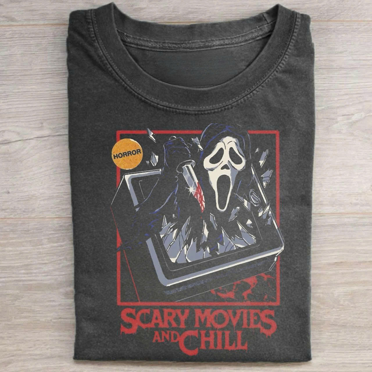VINTAGE SCARY MOVIES AND CHILL SHIRT MC-0102