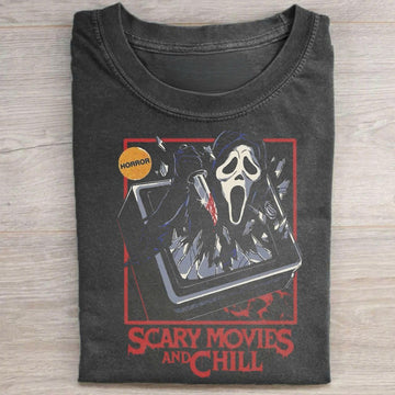 VINTAGE SCARY MOVIES AND CHILL SHIRT MC-0102