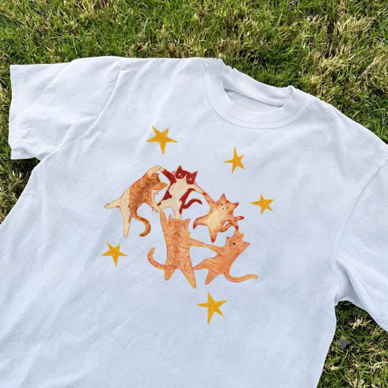 VINTAGE CAT GRAPHIC T-SHIRT TH-0114