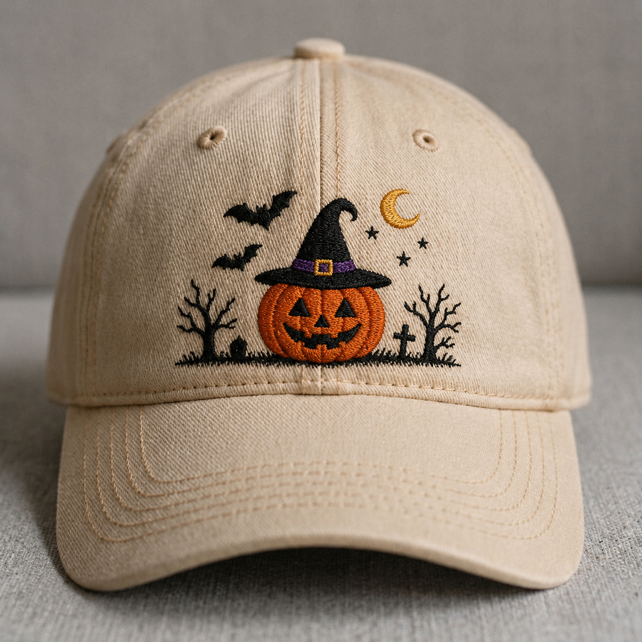 HALLOWEEN PUMPKIN EMBROIDERED CAPBS-0002