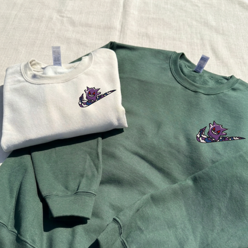 Pocket Monster Gengar Embroidery Design Tshirt, Basics Casual Wear For Him and Her B-0058