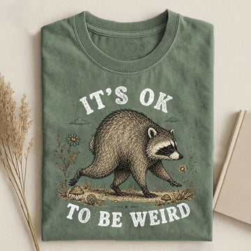 It's OK To Be Different T-shirt, Jimothy Raccoon Graphic Tee Art Draw Shirt B-00140